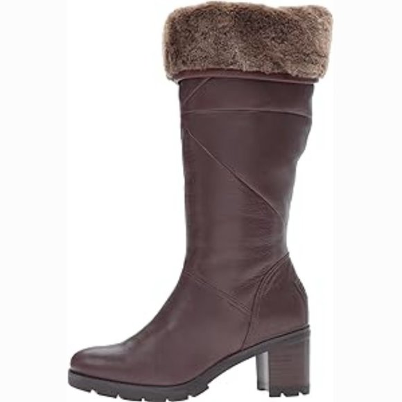 UGG 6 Avery Brown Sheepskin Shearling Fur Lined Knee High Boots - Picture 1 of 9